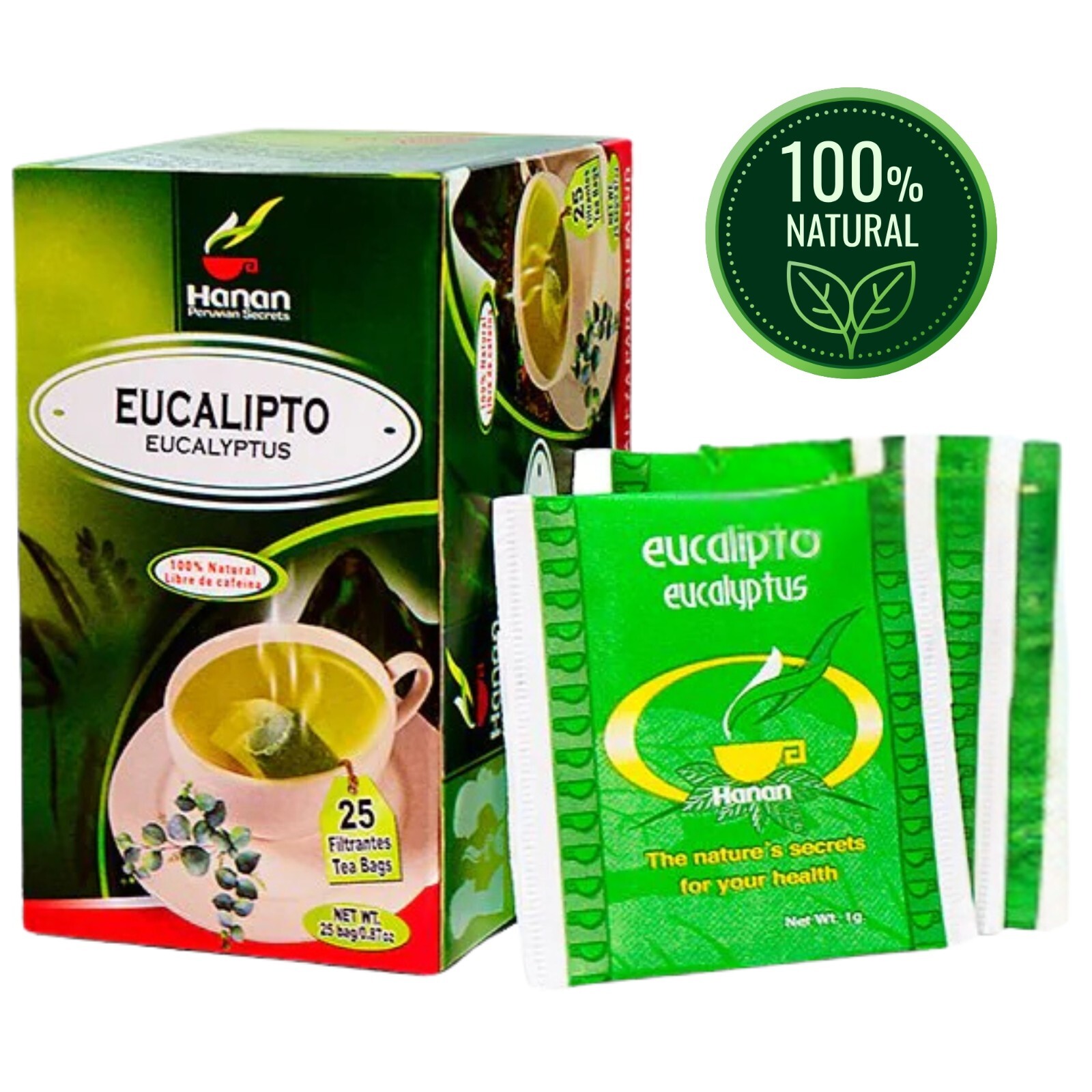 Eucalyptus 25 Tea Bags – Eucalipto Herbal Tea Dried Eucalyptus Leaves from Peru