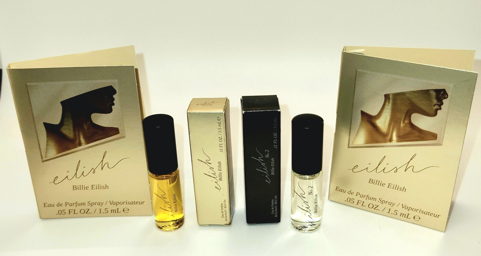 BILLIE EILISH ♡ 4x LOT Eilish + No 2 Spray Women Eau Parfum EDP 0.11oz Mini Set
