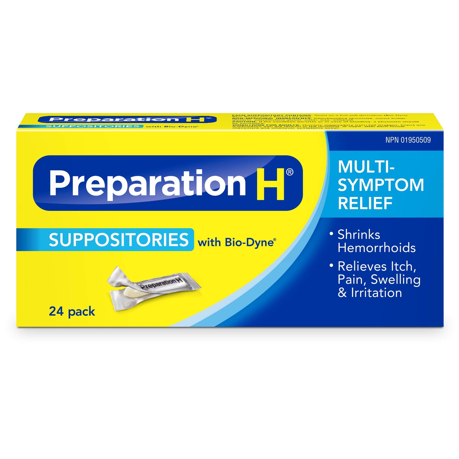Preparation H Multi-Symptom Hemorrhoid Treatment Suppositories with Bio-Dyne