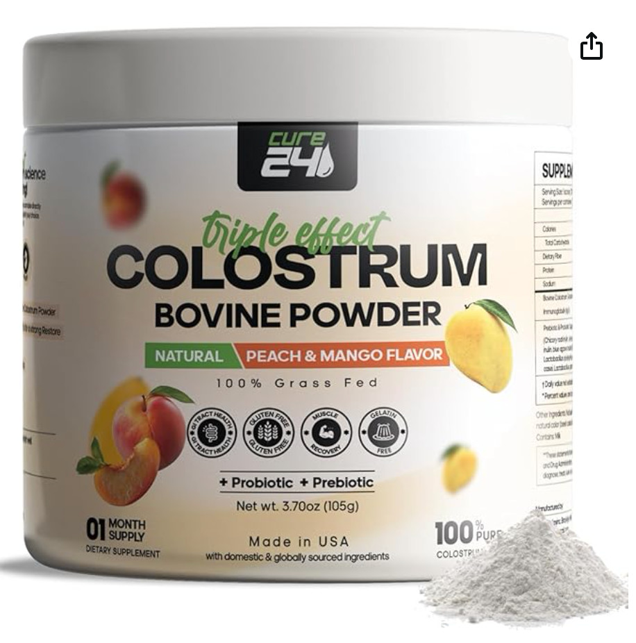 Bovine Colostrum X3 Supplement Powder for Humans, 100% Pure Whole Natural Grass