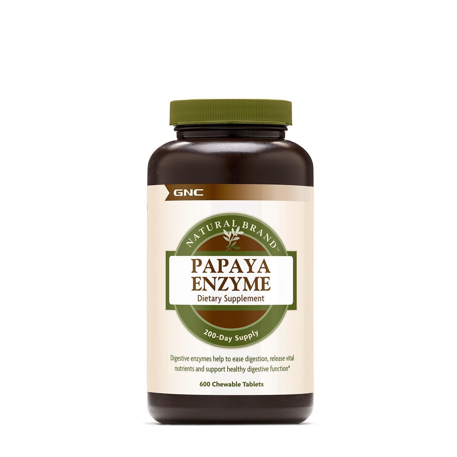 Gnc Natural Brand Papaya Enzyme 600 Chewable Tablets