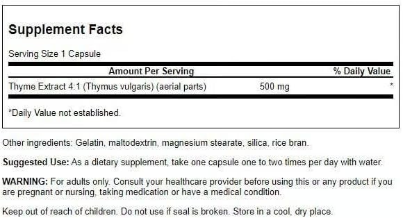 Swanson Thyme Leaf – Herbal Supplement Supporting Respiratory System Health –
