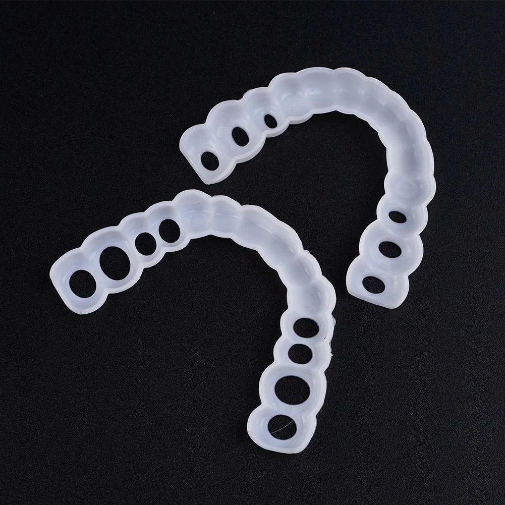 2pcs Teeth Brace Temporary Smile Magic Comfort Fit Cosmetic Denture Teeth