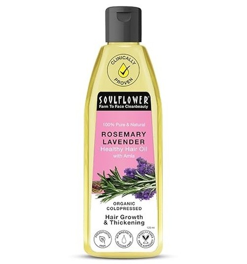 Soulflower Rosemary Lavender Hair Oil For Healthy Hair, Scalp Nourishment-120ml