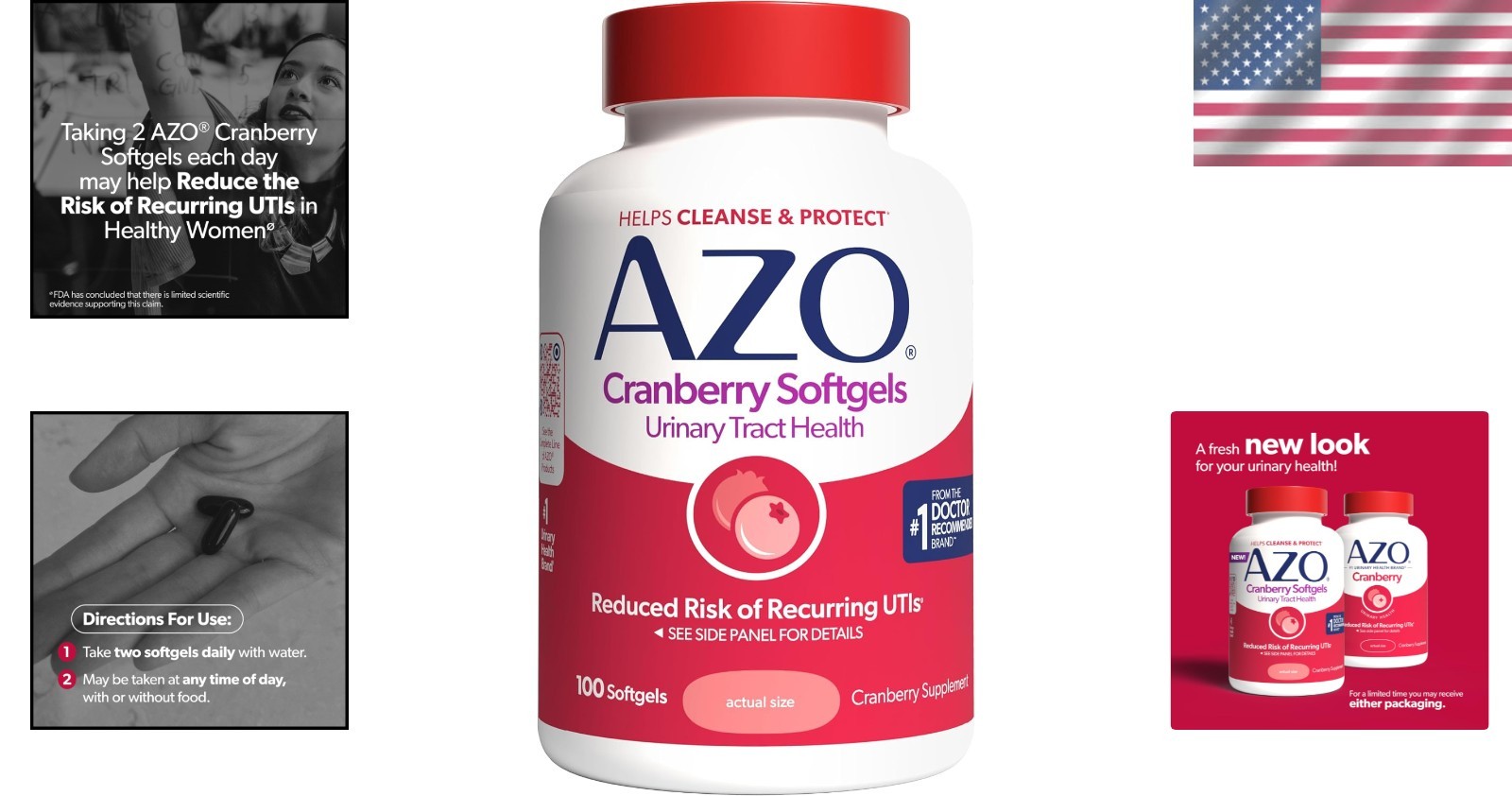 AZO Cranberry Supplement, Made with Concentrated Whole Fruit Cranberry Powder to