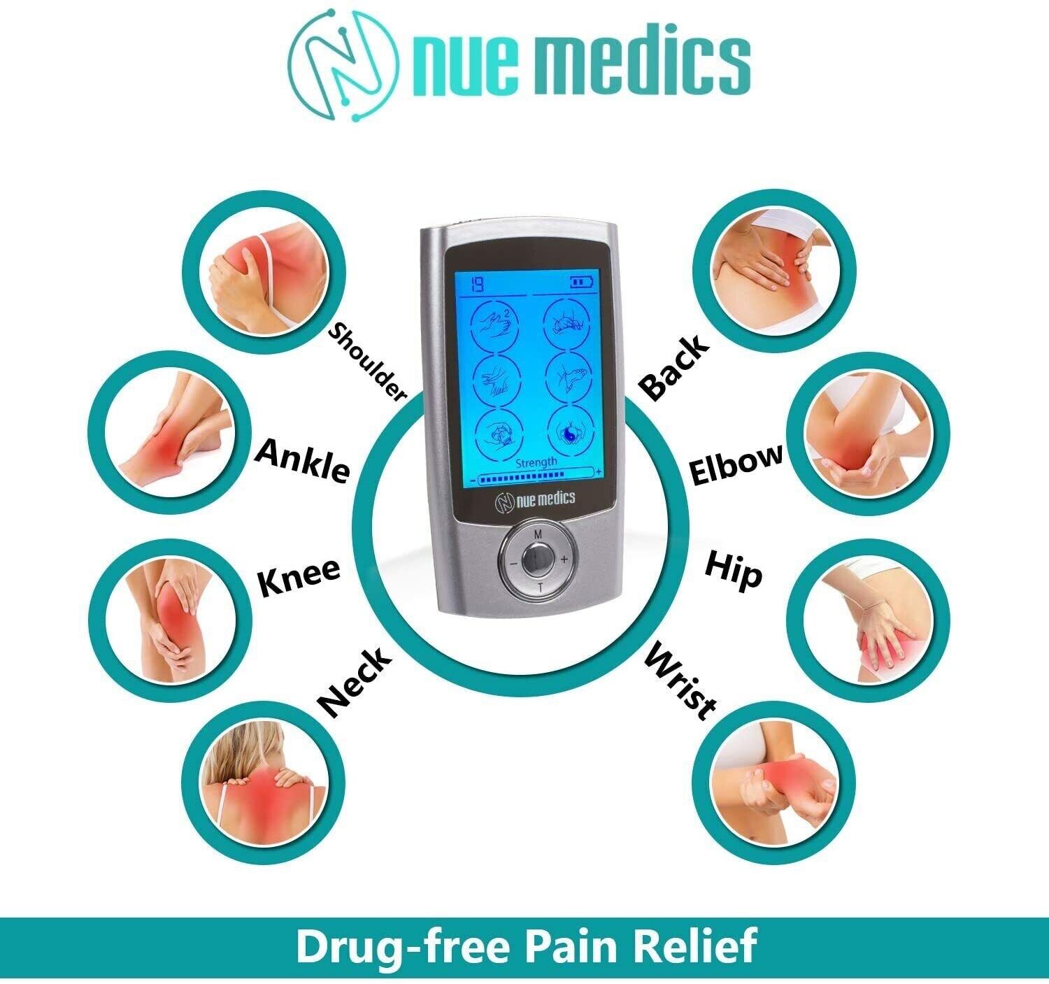 Tens Unit Massager Electrotherapy Muscle Stimulator Pain Reliever Therapy