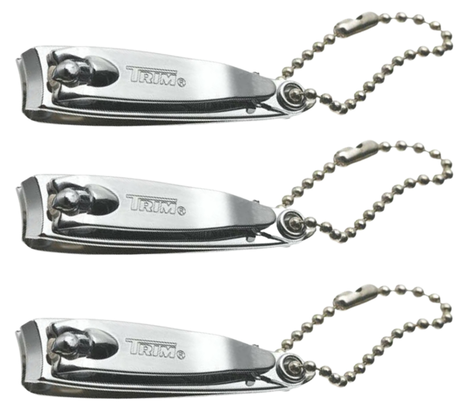 (3) Trim Fingernail Clippers Professional Stainless Steel Sharp Cutter Nail File