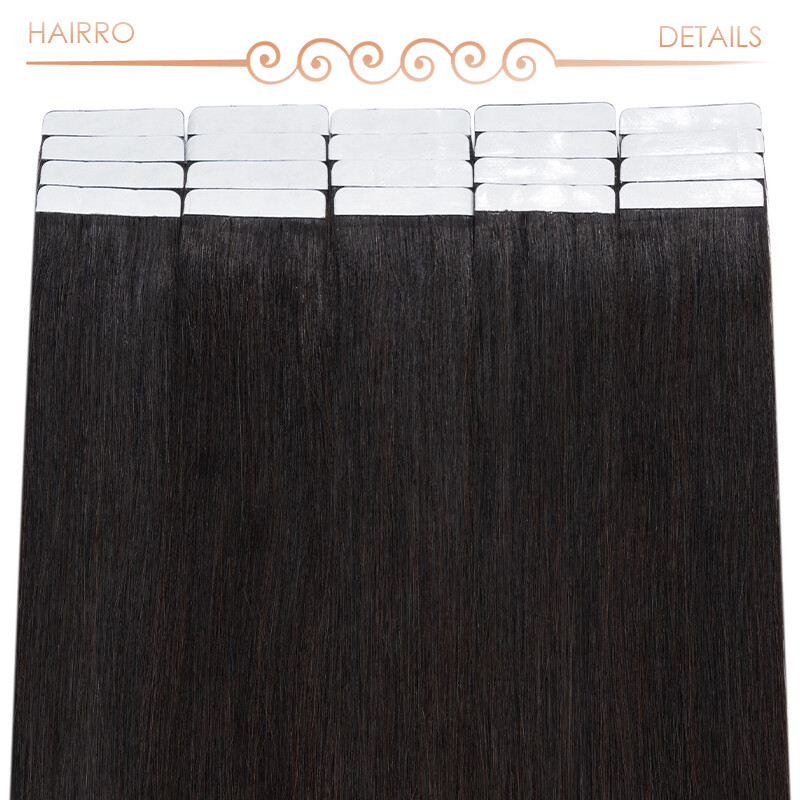 20/30/40PCS Tape In Real Remy Human Hair Extensions Invisible Skin Weft Thick US