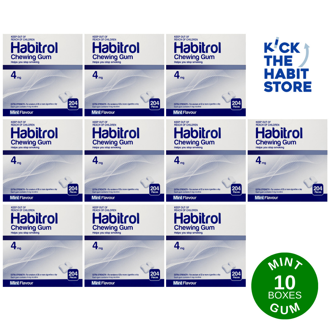 Habitrol Gum 4mg Mint 2040 Pieces 10 Boxes x 204 pcs Sugar Free Nicotine 2026