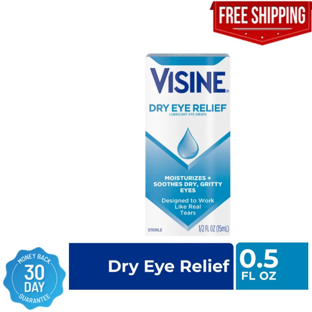 Visine Dry Eye Relief Lubricating Eye Drops for Dry Eyes, 0.5 fl. Oz