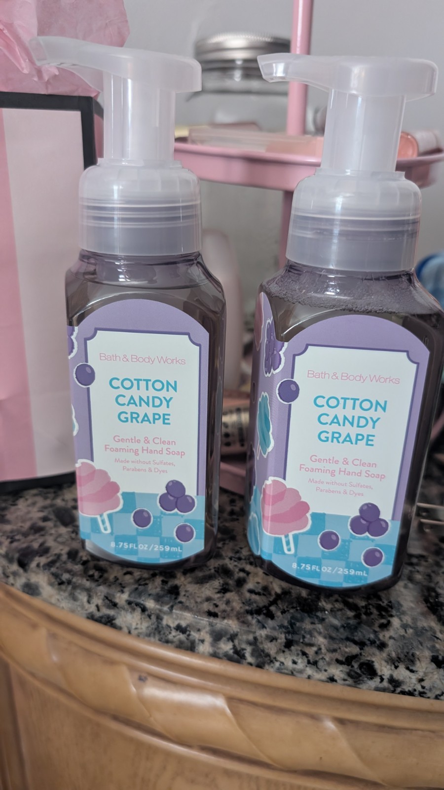Bath & Body Works Cotton Candy Grape Foaming Hand Soap, Paraben-Free, 8.75 fl oz