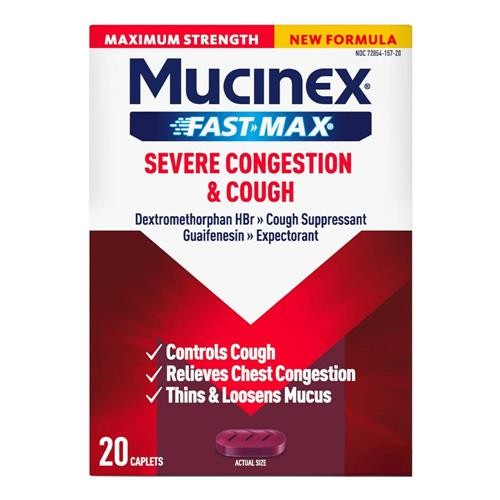 Mucinex Maximum Strength Fast Max Severe Congestion and Cough 20 Caplets