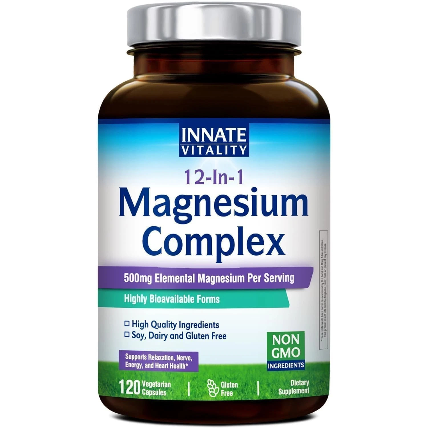 Innate Vitality 12-in-1 Magnesium Complex, 500 mg 120 Count (Pack of 1)..