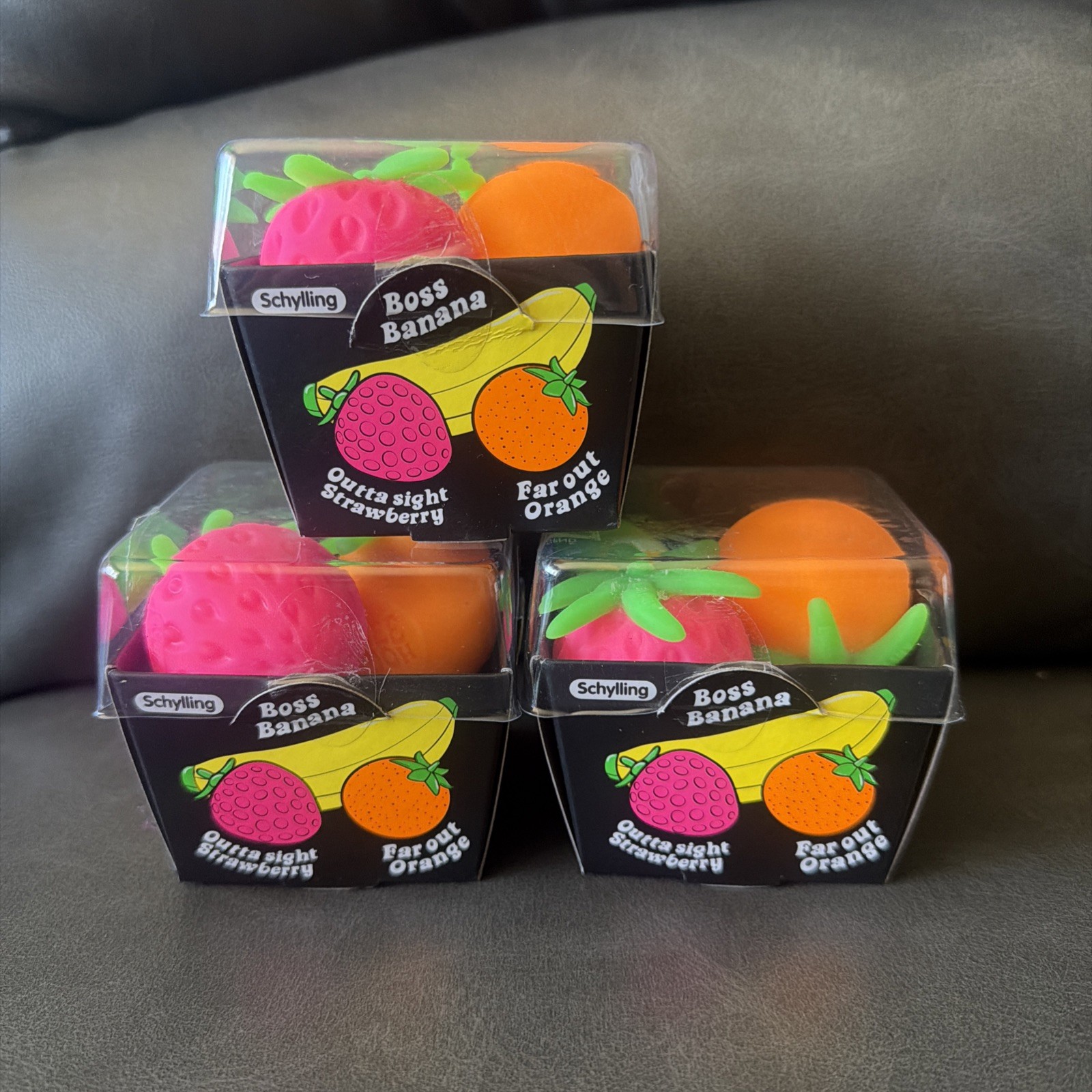 AUTHENTIC Schylling Groovy Fruit Needoh Multicolor Banana?Strawberry?Orange?
