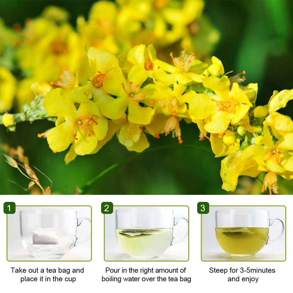 Mullein Leaf Extract Natural Herbal Lung Cleanse Tea for Lung Health 60D