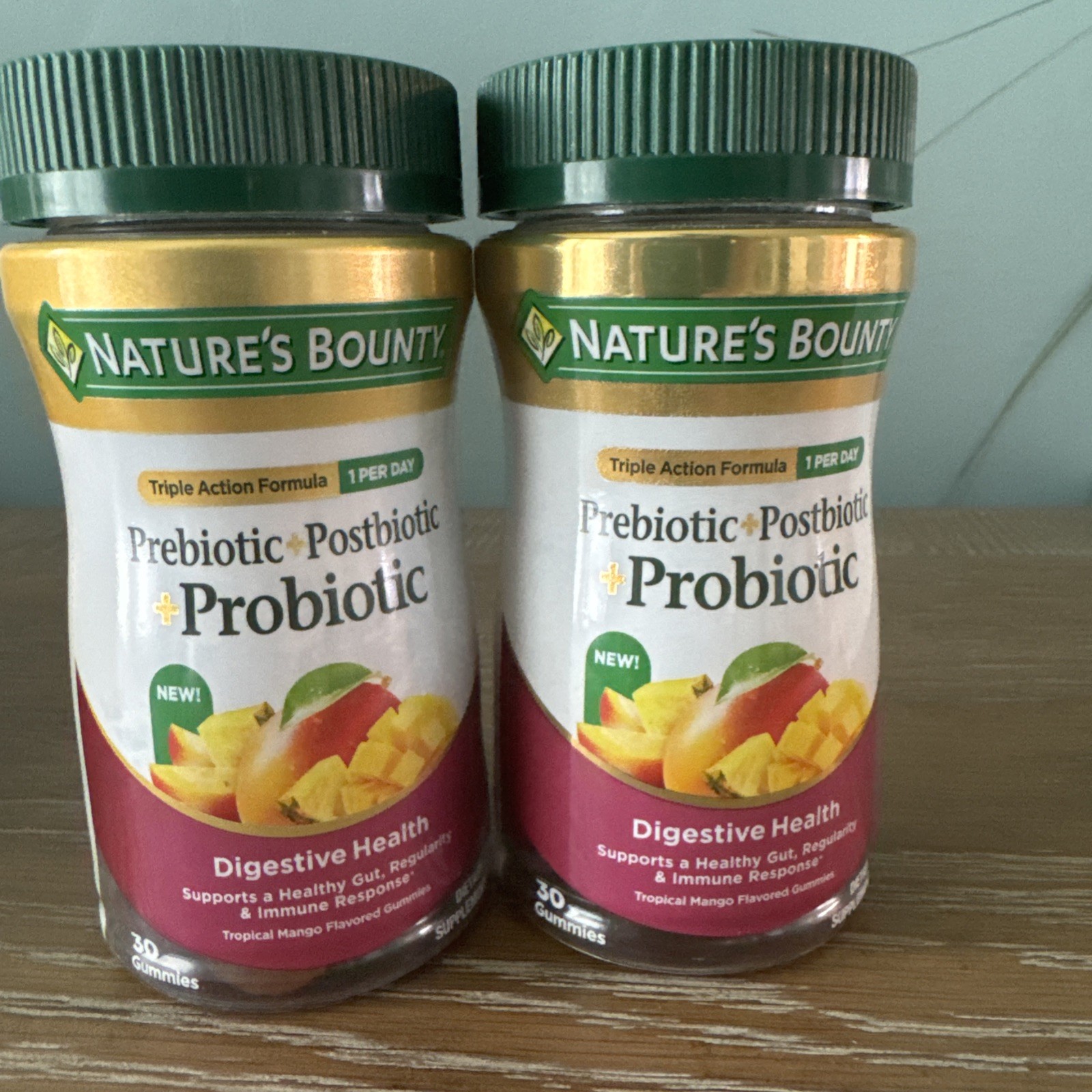 2 pack! Nature’s Bounty Prebiotic & Probiotic. Tropical Mango. Digestive health