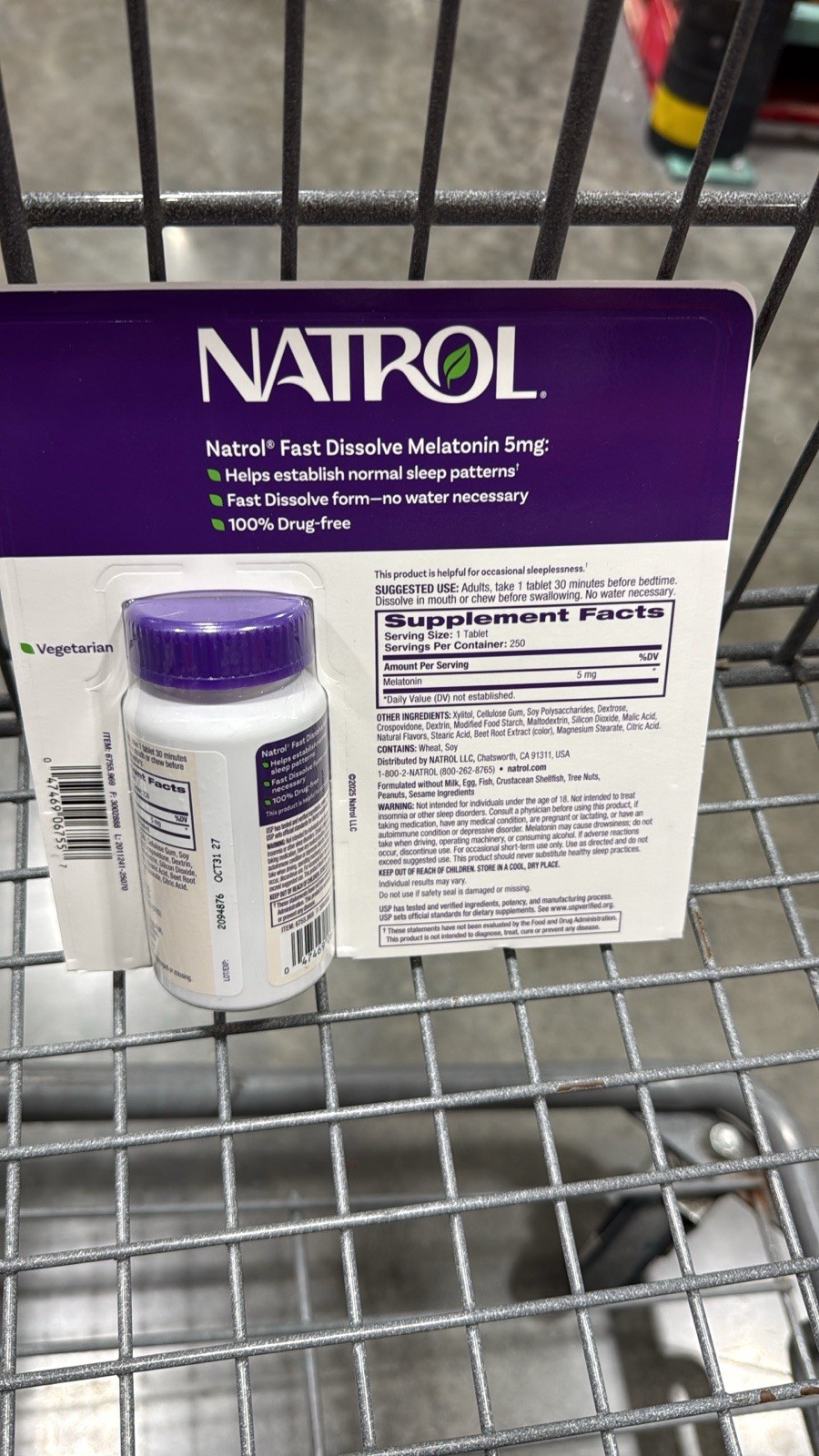 Natrol Fast Dissolve Melatonin 5mg Sleep Aid Strawberry Flavor 250 Tablets