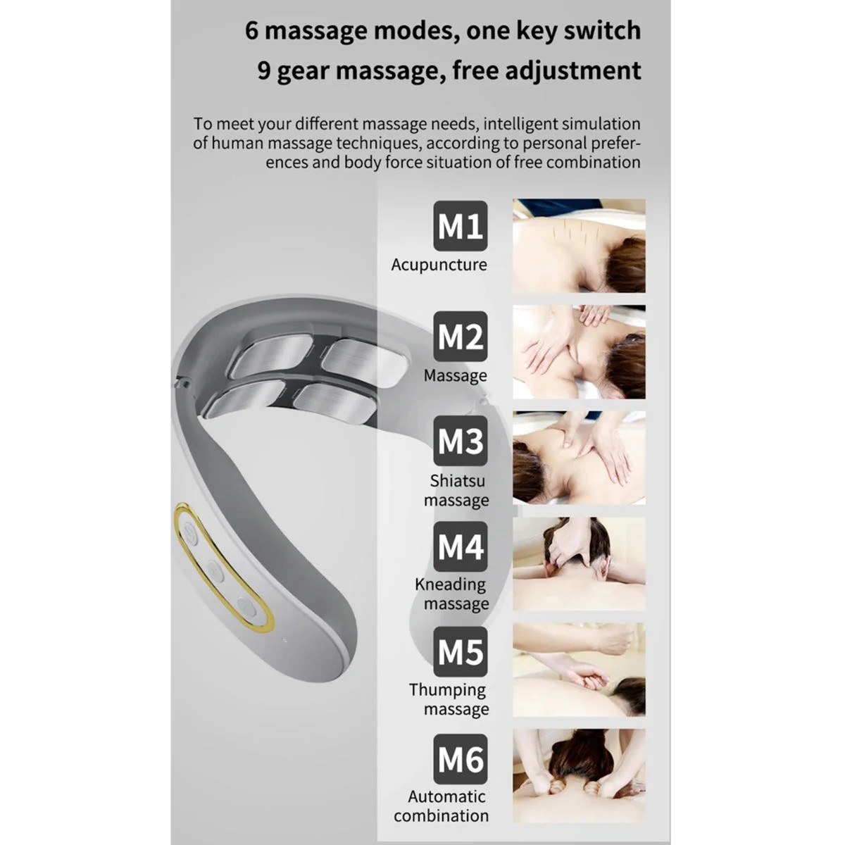 4 Head Neck Massager Vibrat for Daily Use