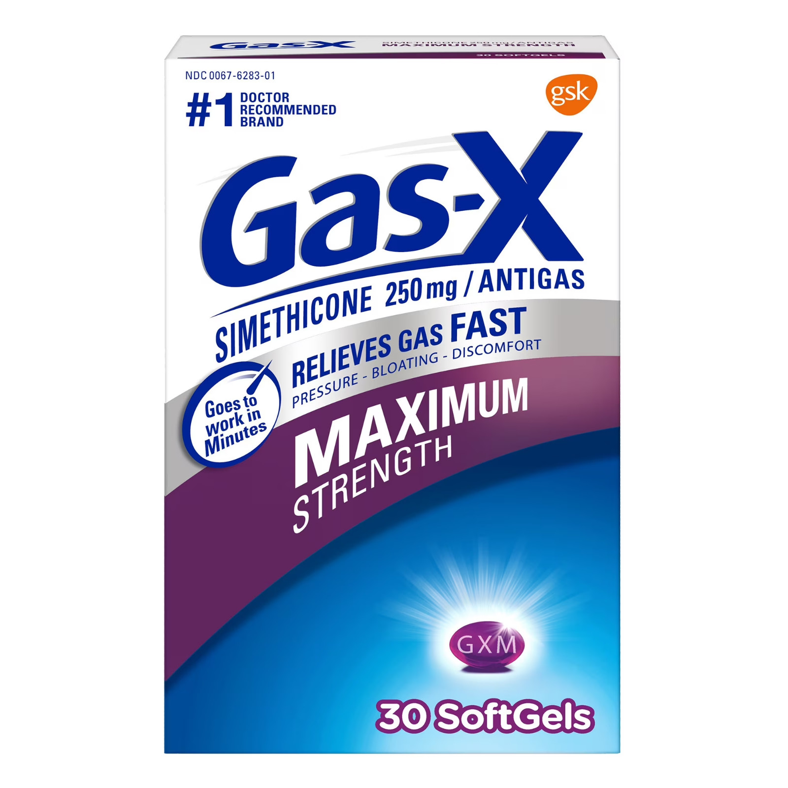 Gas-X Maximum Strength Gas Relief Softgels with Simethicone 250 mg – 30 Count