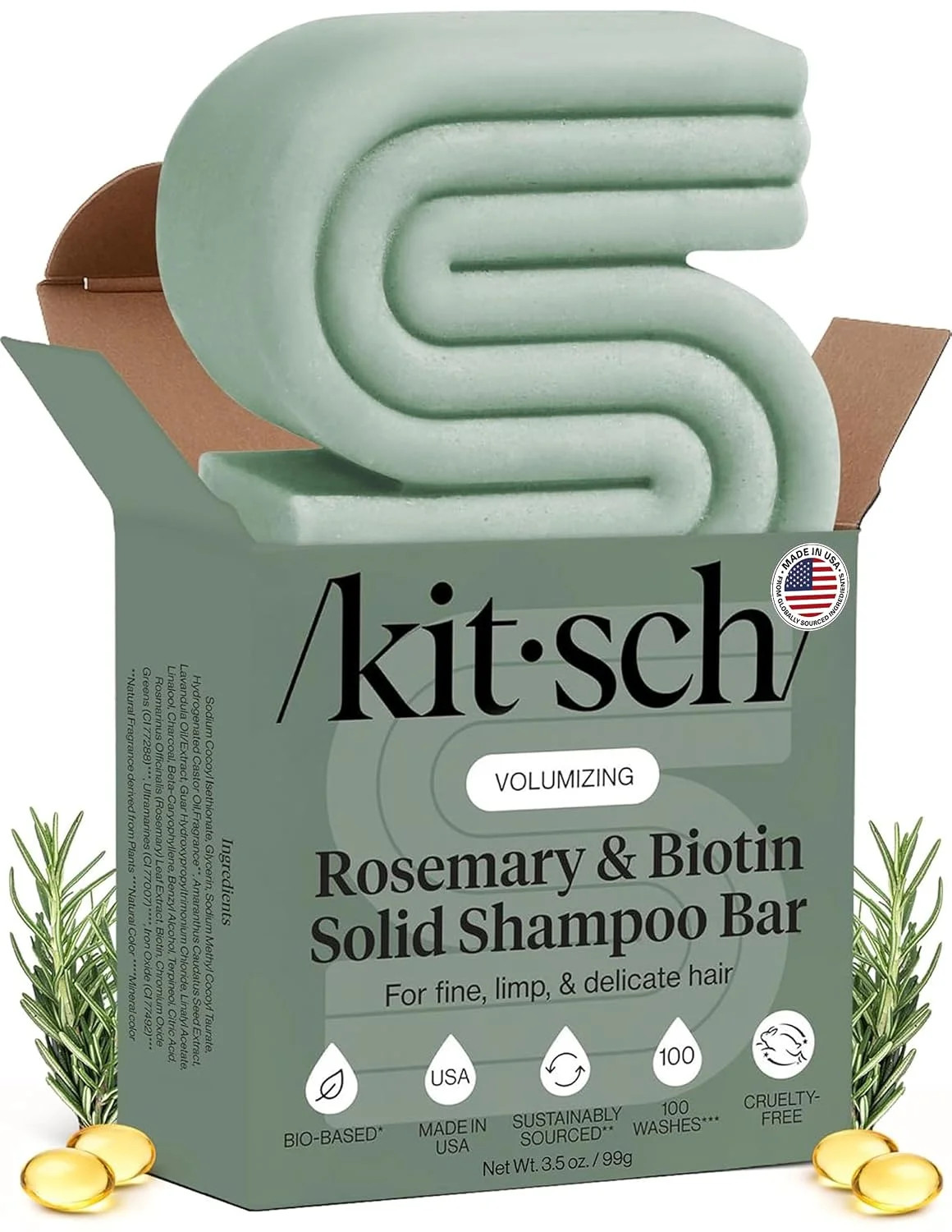 Rosemary&Biotin Shampoo Bar Soap for Hair Growth-3.5 oz Strengthening Thickening