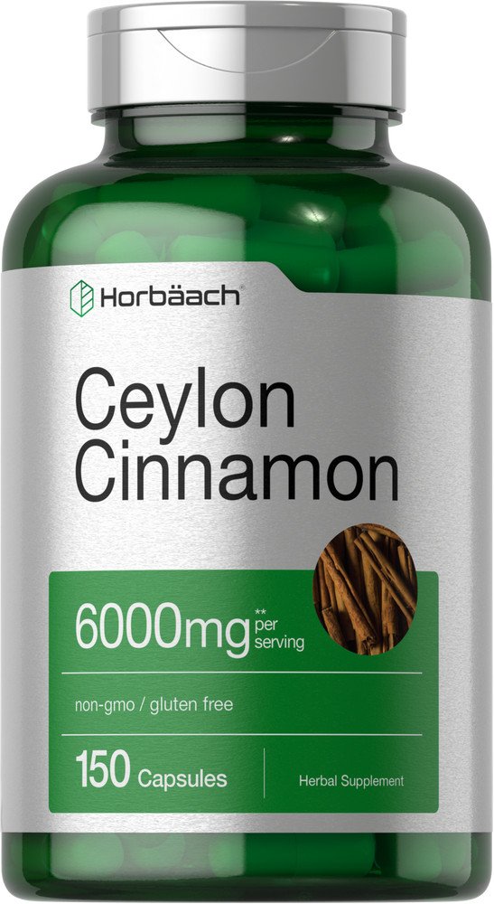 Ceylon Cinnamon Capsules 6000mg | 150 Count | Non-GMO, Gluten Free | by Horbaach