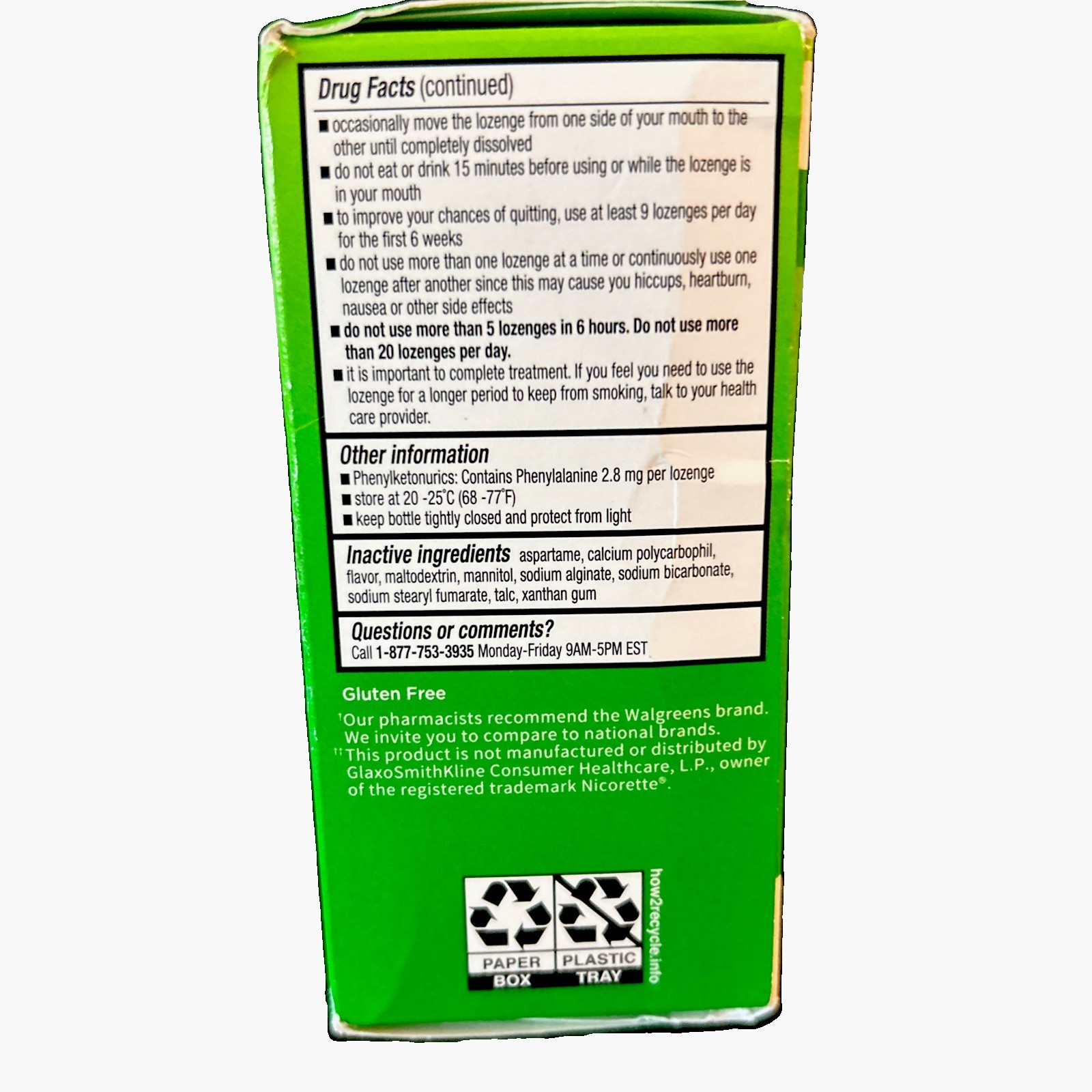 Walgreens Sugar-Free Nicotine Mini Lozenges 4mg Mint 81 Count New/Sealed 02/2029