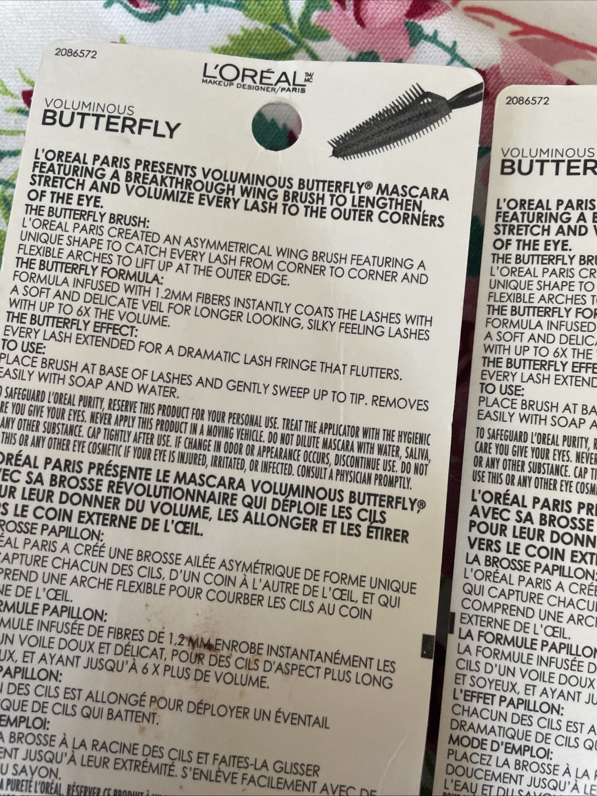 2~LOREAL Butterfly Mascara 868 BLACKEST BLACK Washable Fanned Out Volume Retired