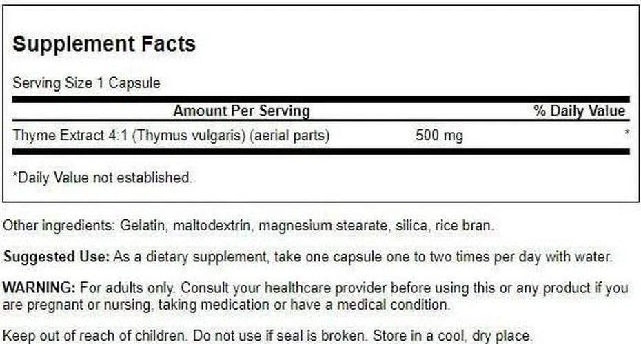 Swanson Thyme Leaf – Herbal Supplement Supporting Respiratory System Health – –