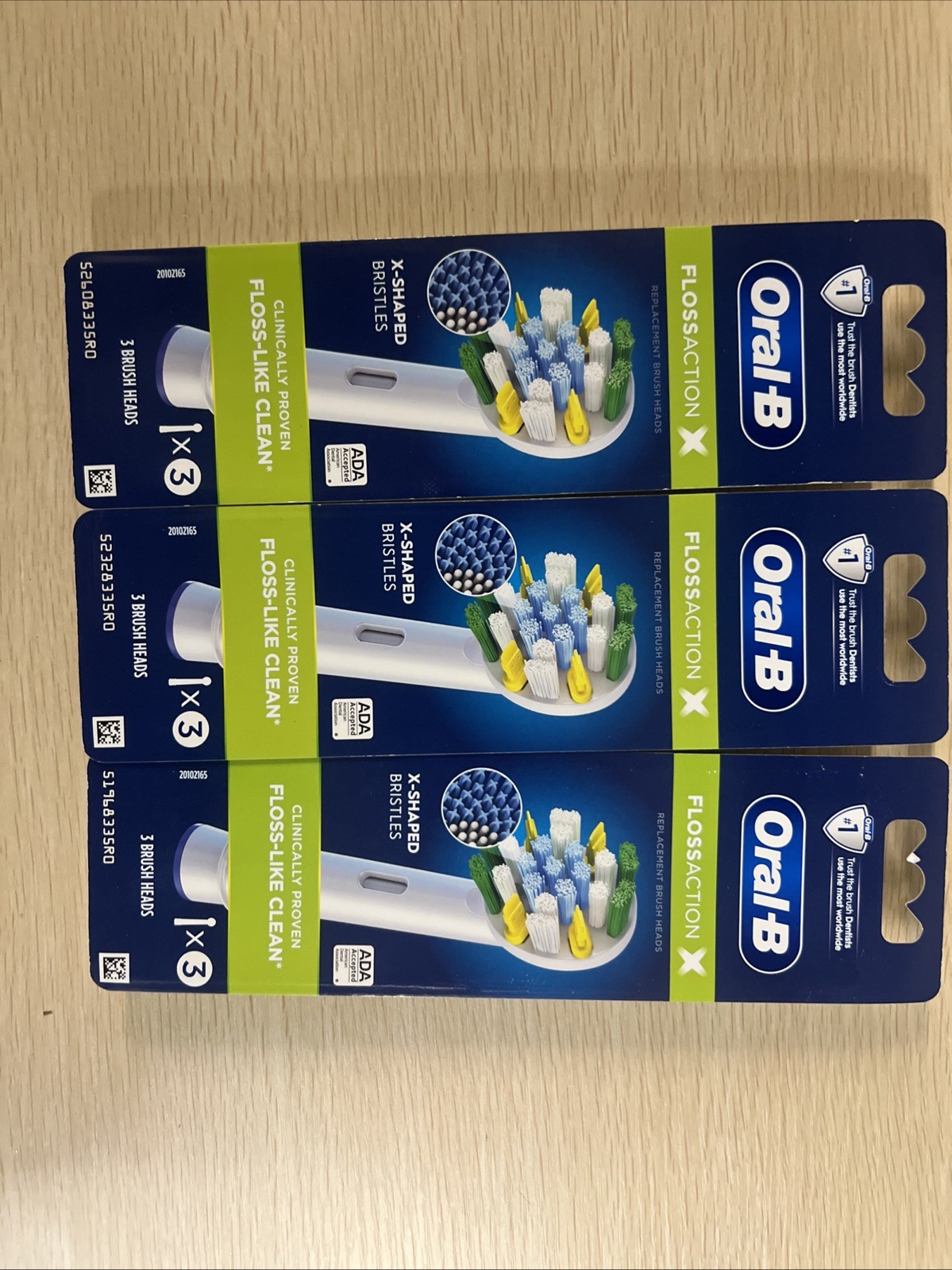 Oral-B Floss Action (3)Electric Replacement Brush Heads 9Count White *NEW