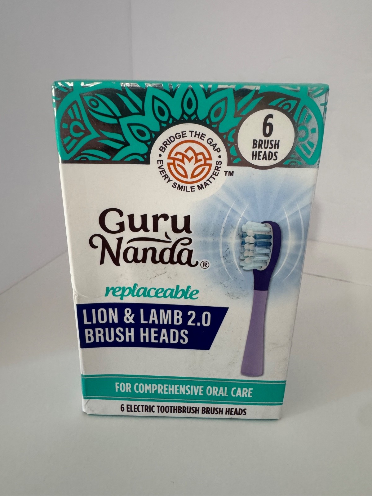GURU NANDA LION & LAMB 2.0 ELECTRIC TOOTHBRUSH HEADS 6 COUNT