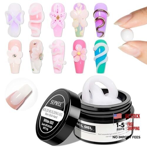 Solid Sculpture Builder Gel, 3D Nail Gel Non-Stick Hand Nail Milky White