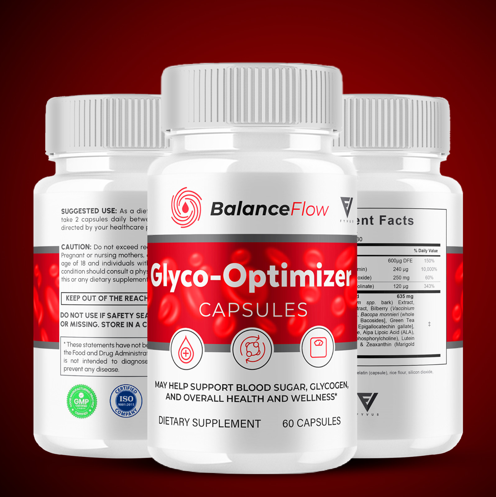 (3 Pack) Balance Flow Glyco Optimizer Supplement BalanceFlow (180 Capsules)