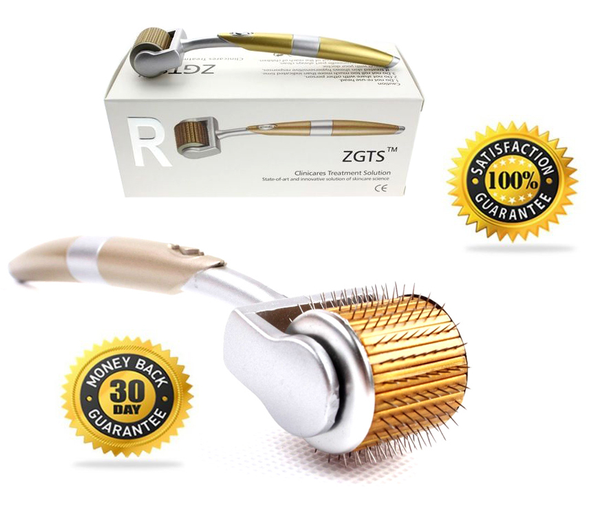 ZGTS® Titanium Derma Roller For Face, Wrinkles, Acne w/Free Travel Case 0.5 mm