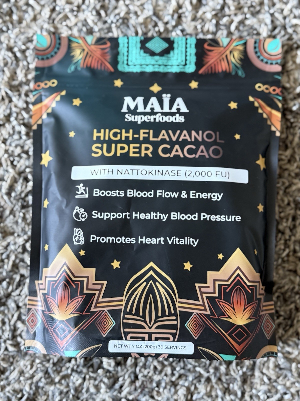 Wow😲🫪MAIA Superfoods High-Flavanol Super Cacao with NATTOKINASE 7oz 30servings