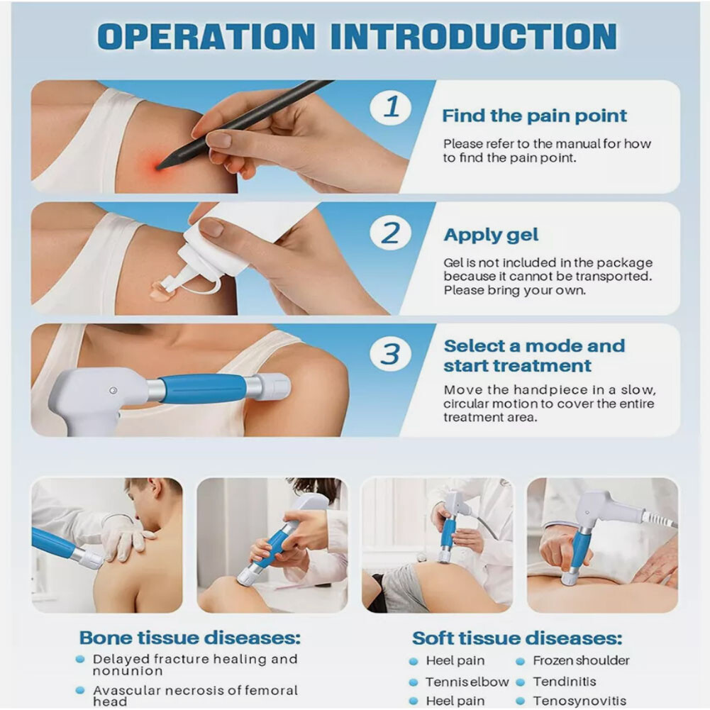 Kalecope Pneumatic ED Shockwave Therapy Machine Muscle Joint Pain Relief Massage