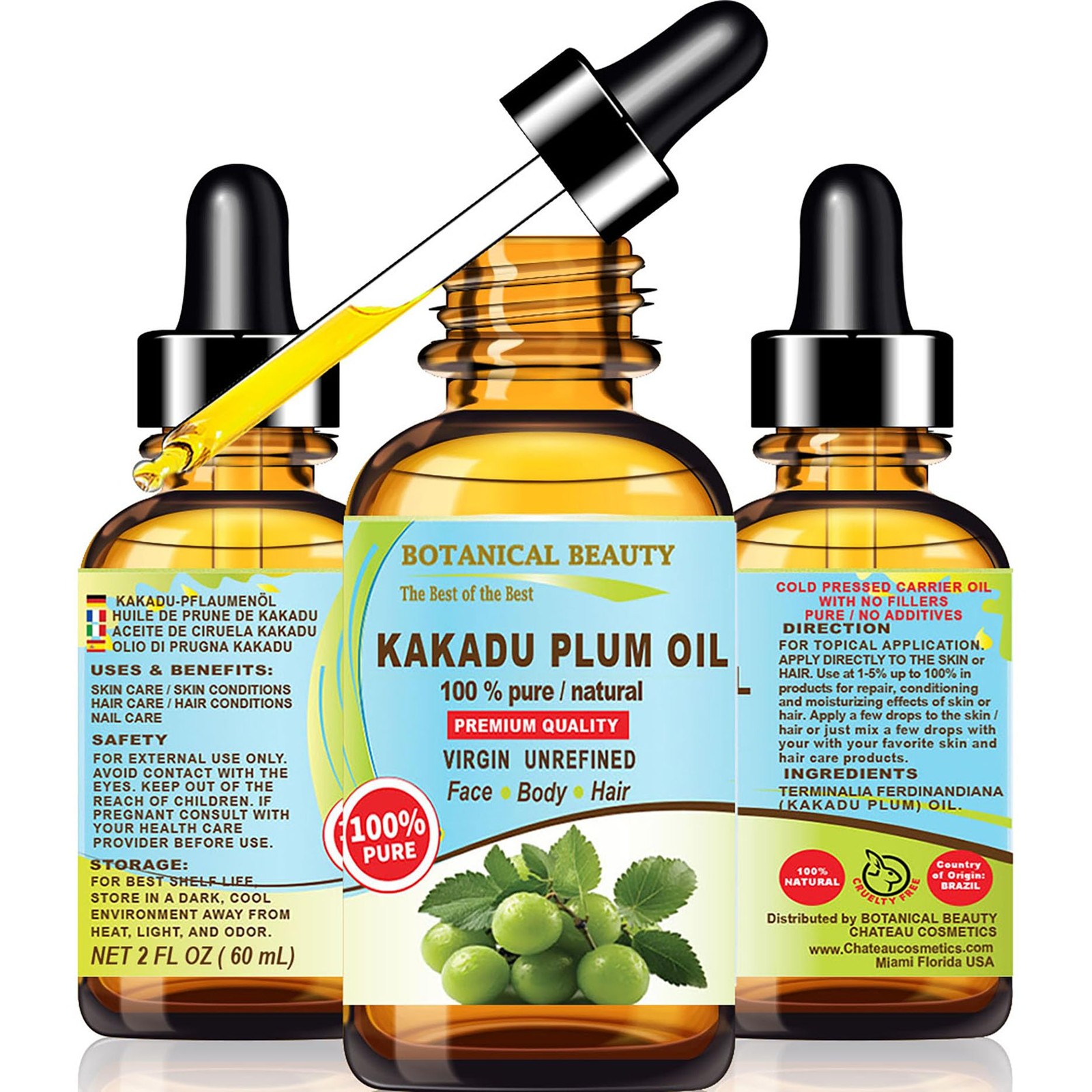 Australian KAKADU PLUM OIL 100% Pure Natural Virgin Unrefined Cold-pressed ca…