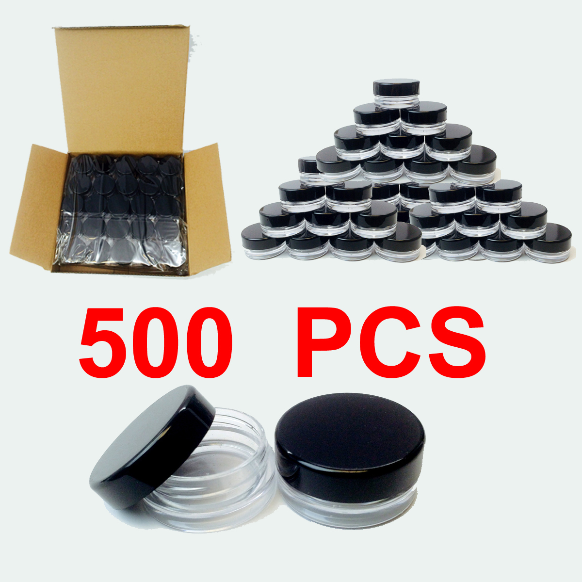 500pcs 5 gram high quality Jar cosmetic makeup cream container Jewelry 5g 5ml