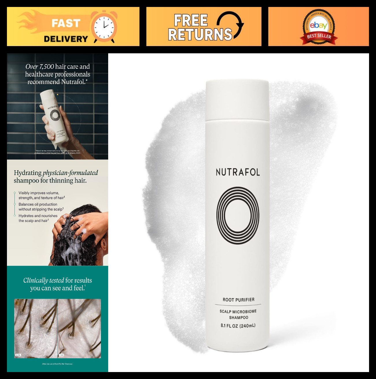 Hydrating Shampoo for Thinning Hair – Boost Volume, Strength & Texture, Sulfate-