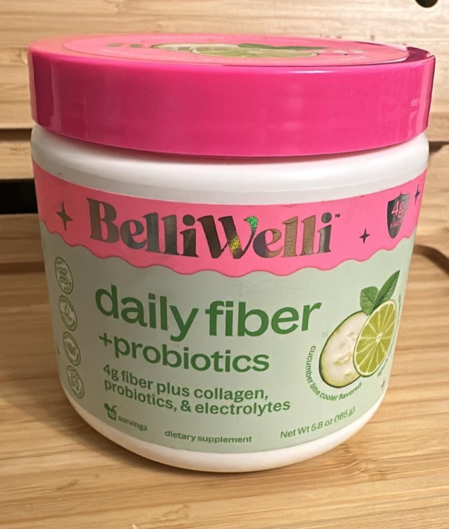 Belli Welli Fiber Supplement Powder Acacia Collagen Probiotics Cucumber Lime Min