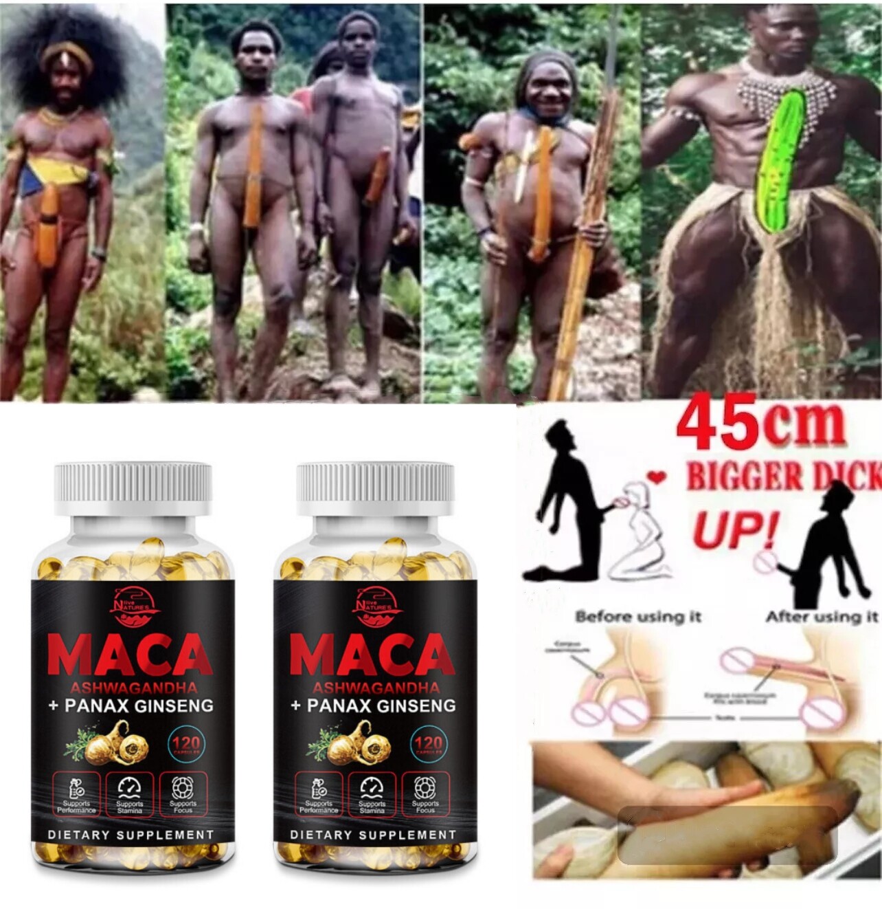 Organic Maca Root 240 Capsules 10000mg, Peruvian Maca Extract for Men & Women