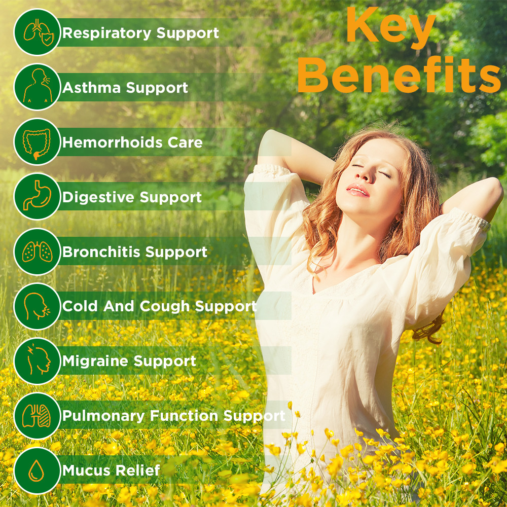 Mullein Leaf Capsules – Lung Cleanse & Cough Relief, Respiratory Health, Detox