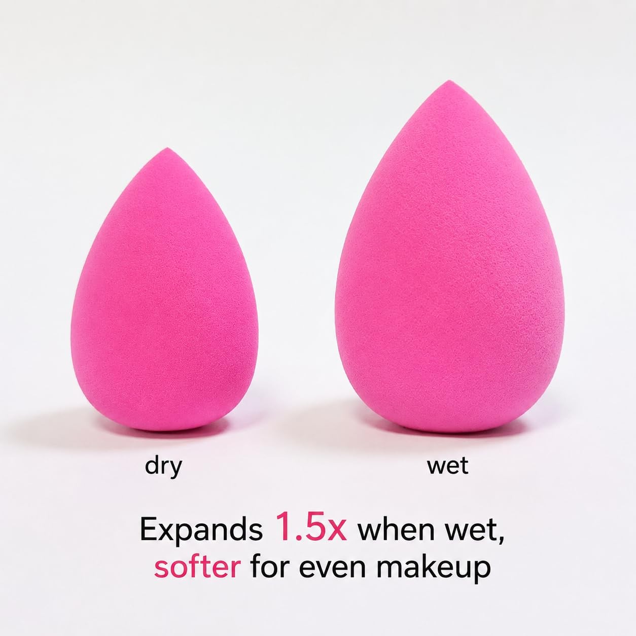 Makeup Sponge Latex-Free Wet & Dry Dual-Use Soft 1 Count (Pack of 1), pink