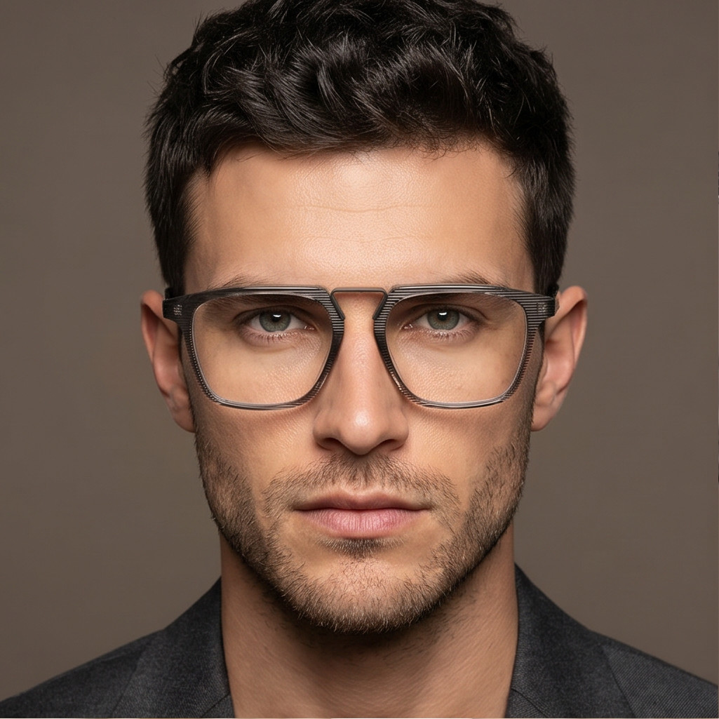 Yohji Yamamoto Eyeglasses Black Square Metal YY1029 048 53mm Men