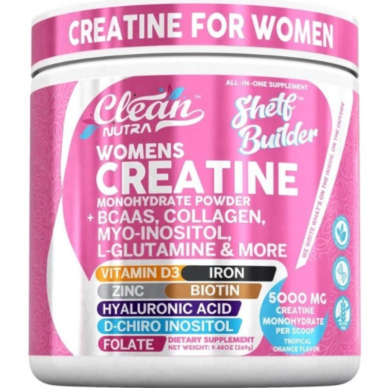 Shelf Nutra Clean Builder Women’s Creatine Powder BCAA Collagen Inositol