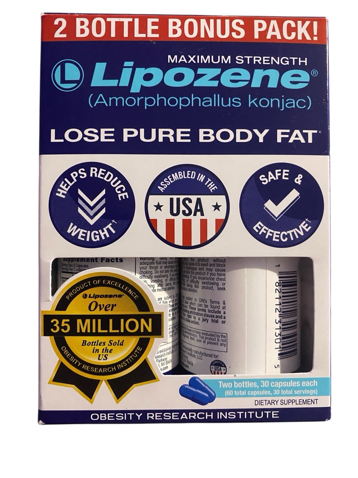 Lipozene Maximum Strength – 2 bottles, 30 capsules each
