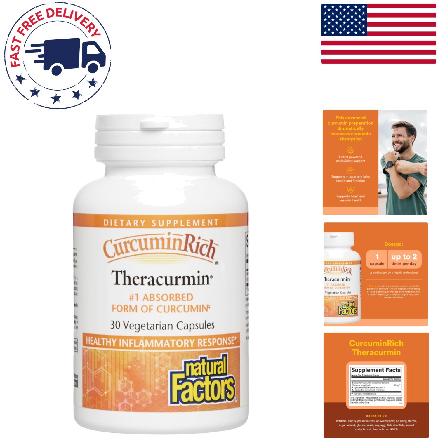 CurcuminRich Theracurmin Capsules, 30mg, 30 Count – Natural Inflammatory Support