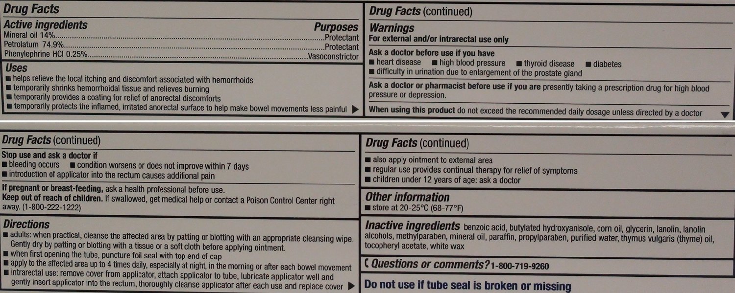 Perrigo Hemorrhoidal Ointment 2oz (Compare to Preparation H Ointment)- 2 Tubes
