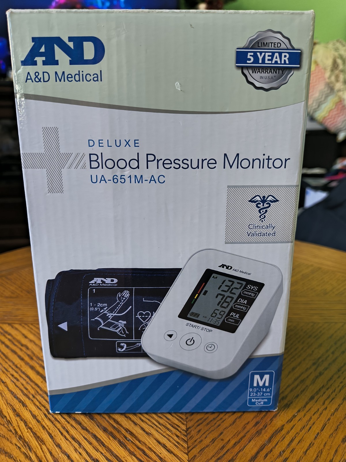 A&D Medical Deluxe Blood Pressure Monitor UA-651M-AC Clinically Validated