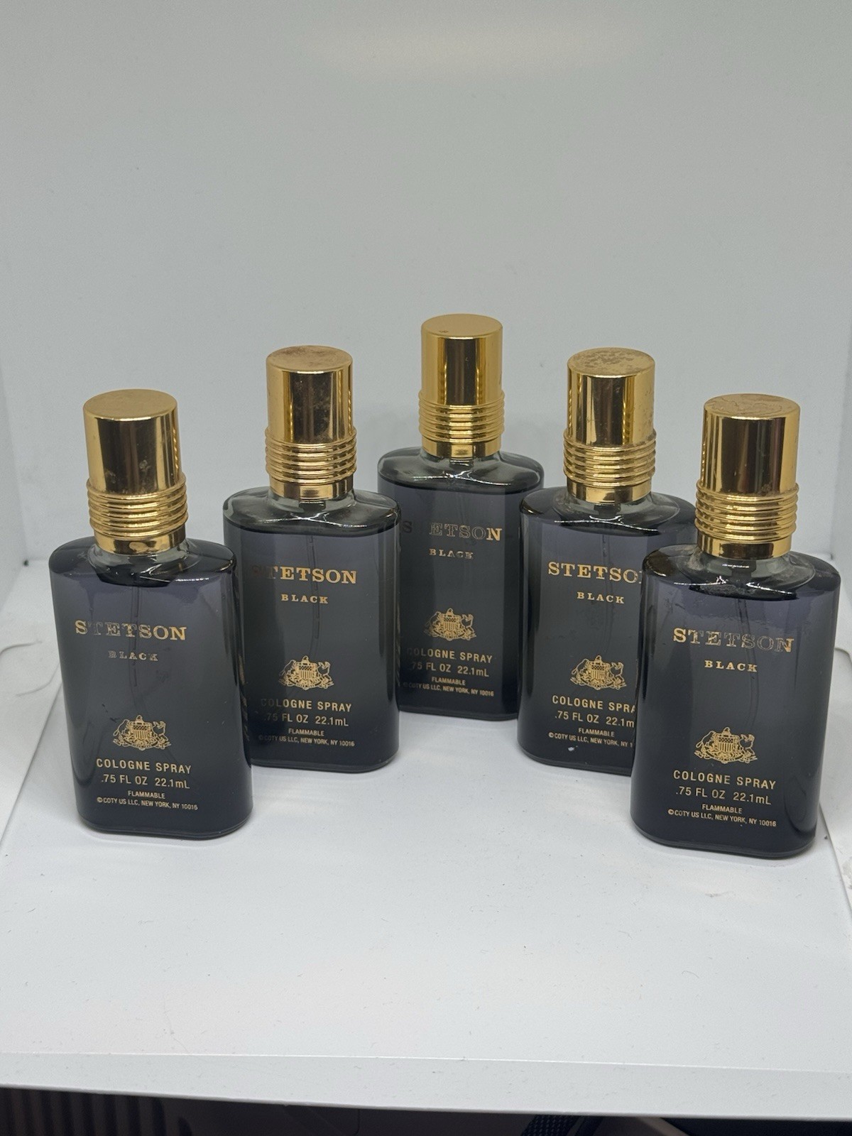 Lot Of 5 Bottles Stetson Black Cologne Spray . 75 Fl oz
