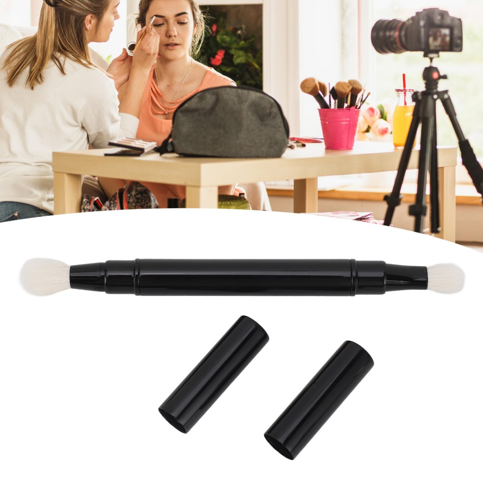 Retractable Double Ended Eye Shadow Brush – Portable Makeup Tool for Travel